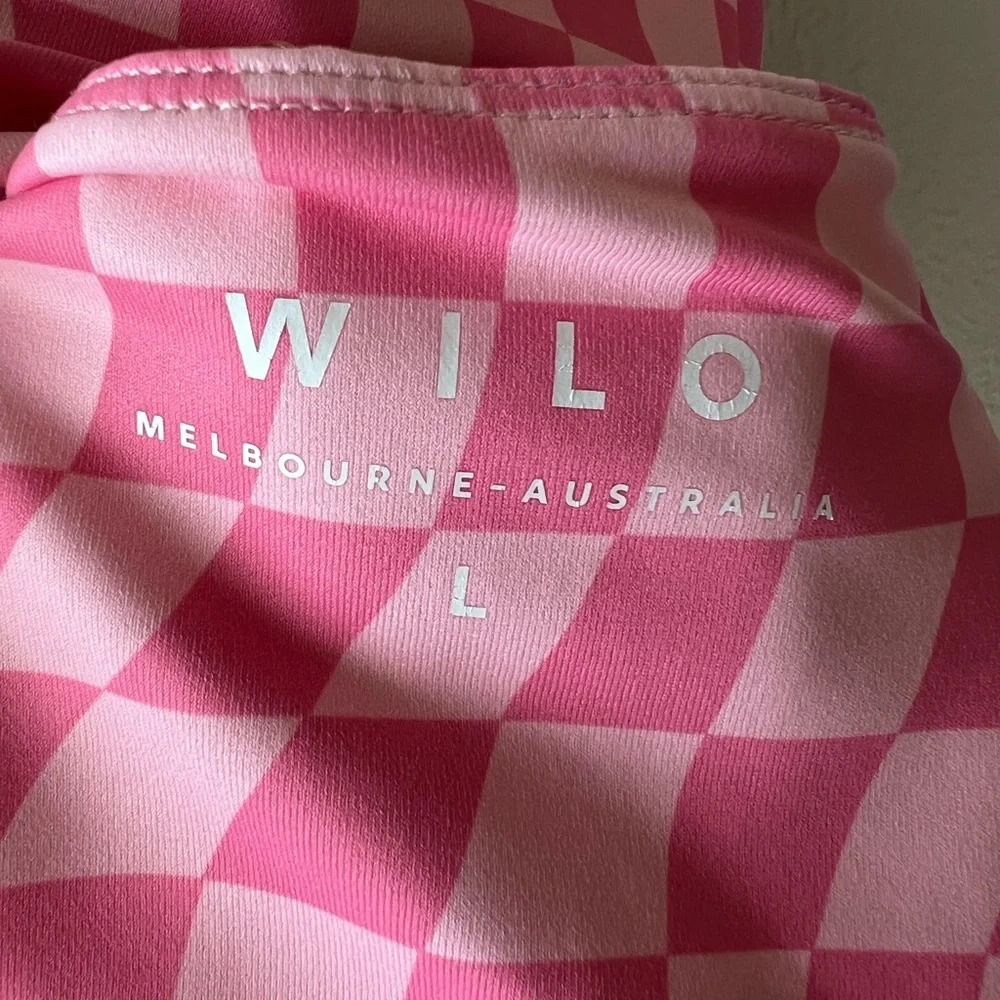Wilothelabel Pink Checkered Sports Bra. Women’s Size Large - Picture 4 of 5